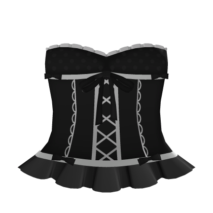 cute black polka dot corset dress Roblox item