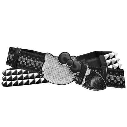 Y2K Studded Double Kitty Rhinestone Belt | Black/B Roblox item