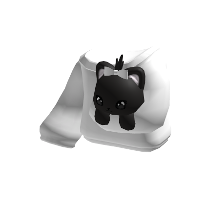 white kawaii holding kitty sweater