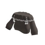 🍀Oversized Off Shoulder pompom Sweater (Brown)