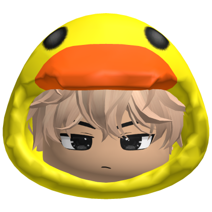 Messy Blonde Hair w Duck Hood Roblox item