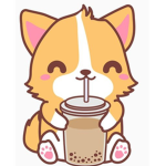 Dog drinking a boba tea!