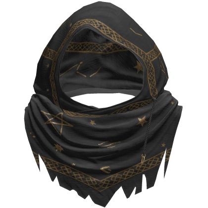 Black Sorcerer Distressed Rune Hood