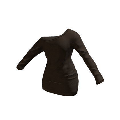 Off Shoulder Long Sleeve Dress (Brown) thumbnail