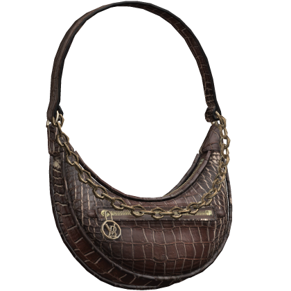 Luxury Designer Purse ( Brown Crocodile Print )