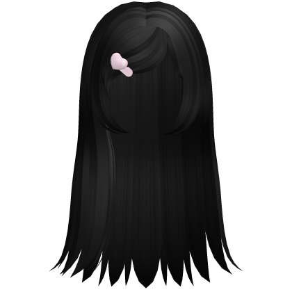 ♡ : sweet black valentines long straight hair Roblox item