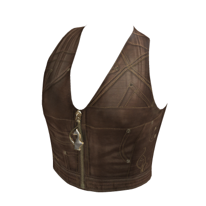 Vintage Designer Vest | Brown