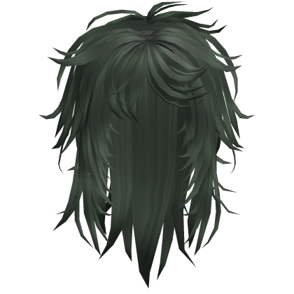 Vkei Long Messy Razor Cut Hair (Dark Green)
