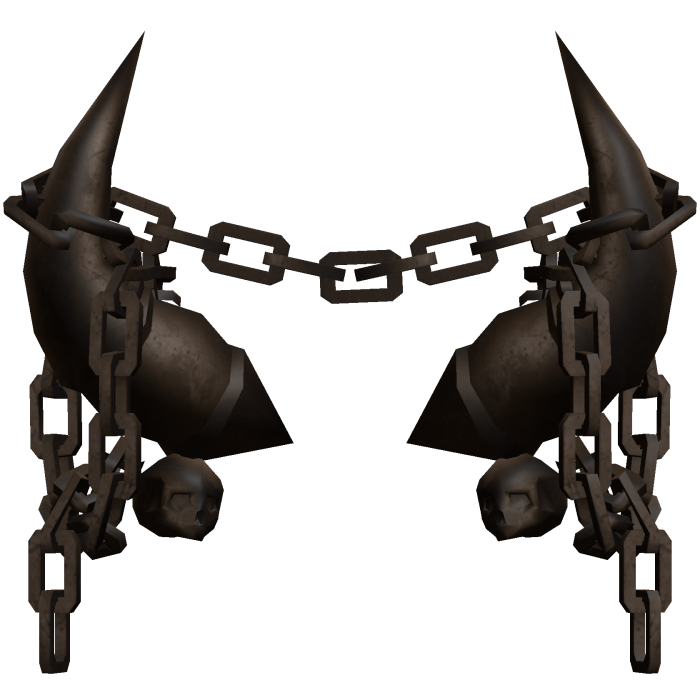  Brown Gothic Skull Chained Horns 