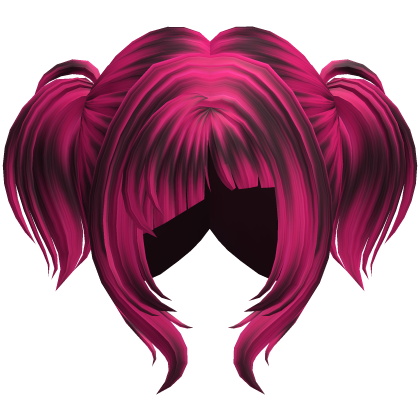 Messy Short Pigtails Hair Pink Raccoon Roblox item
