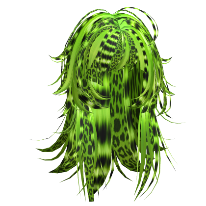 Long Messy Gyaru Spikey Leopard Scene Green Black Roblox item