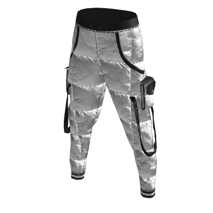 White Puffy Cargo Pants thumbnail