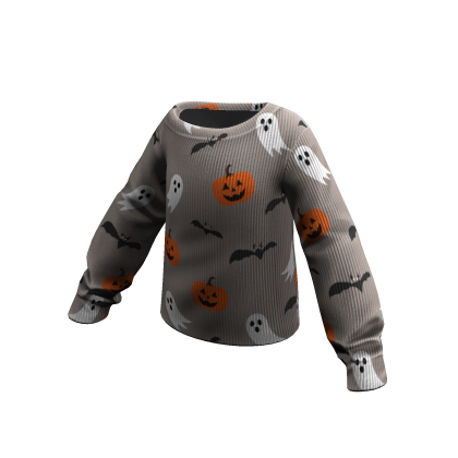 Halloween Grey One Shoulder Sweater