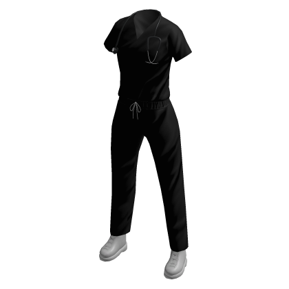 Black Scrub with Stethoscope