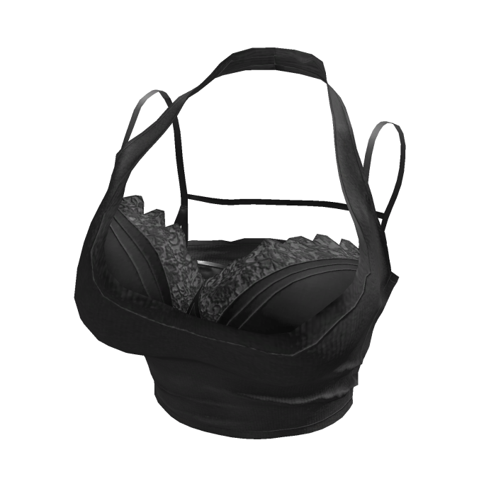 ♥ Y2K Layered Pure Black Halter 