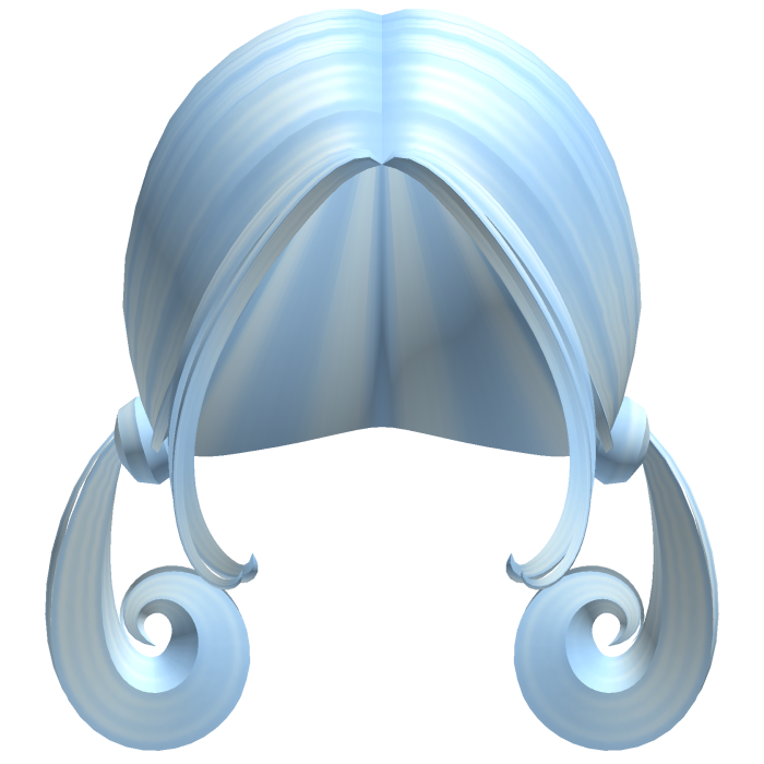-',ৎ Low Short Curly Pigtails in Soft Blue