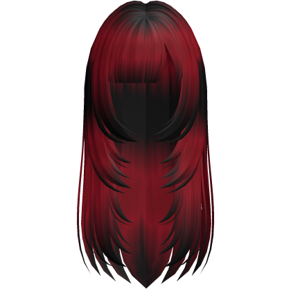 adorable long layered hime bang hair red raccoon