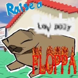 raise a low-poly floppa icon