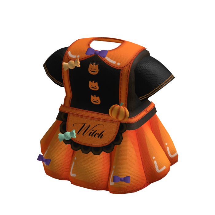 Halloween Orange Pumpkin Witch Dress