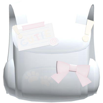 ♡ kawaii blue backpack w sticky notes n bow