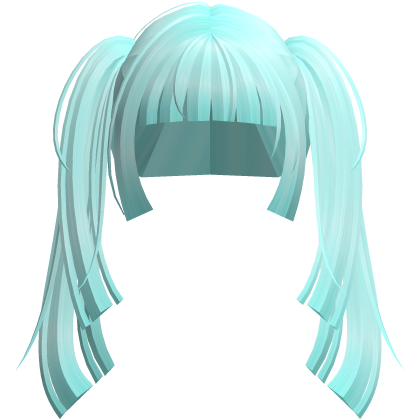 cute 2016 teal bright decora pigtails hime bangs