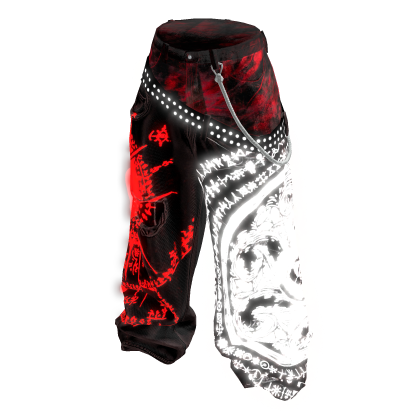 Emissive Rune Printed Baggy Jeans