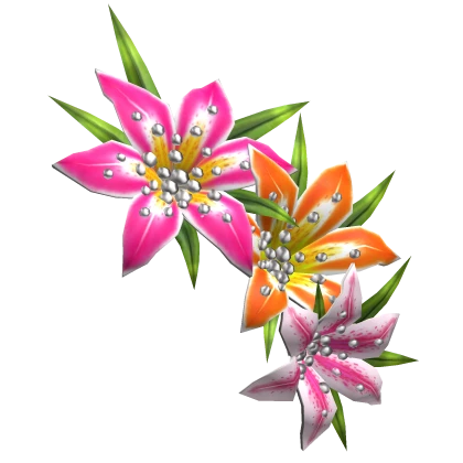 Pink Tropical Hair Liliy Flowers Summer Gyaru Roblox item thumbnail
