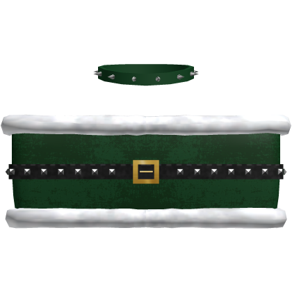 Green emo studded Santa tube top w/ fur trim