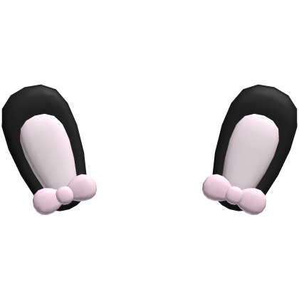 ˗ˏˋ ♡ fluffy black bunny ears with bows Roblox item