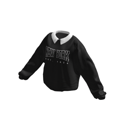 Tucked New York Polo Neck Sweater - Black thumbnail