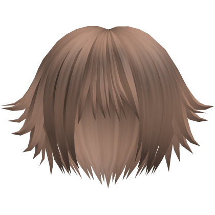 cute messy anime short hair in light brown