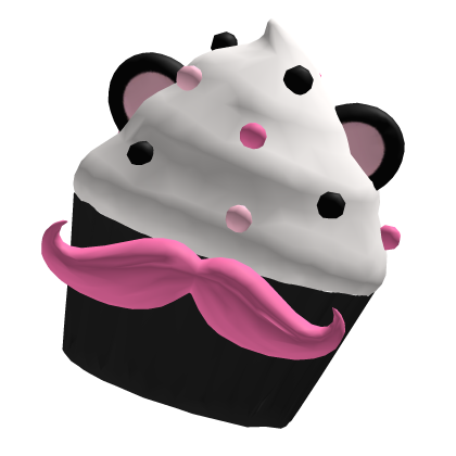 Pink Panda Mustache Cupcake Hat