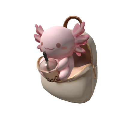 Plush Axolotl Boba Backpack [Pink] Roblox item