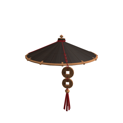 Copper Coin Bamboo Hat - Classic Black & Red
