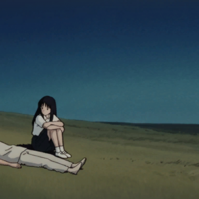 Retro Anime Boy Girl Chill Night Field Aesthetic