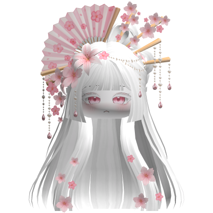 Mystical Hair w/ Sakura Headpiece (White) Roblox item