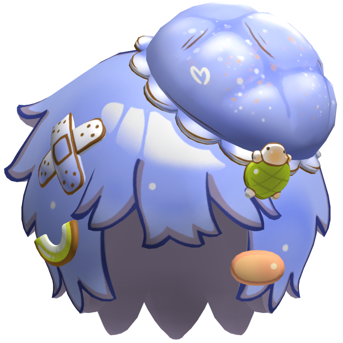 Blue Toon Lowpoly Anime Pie Hair