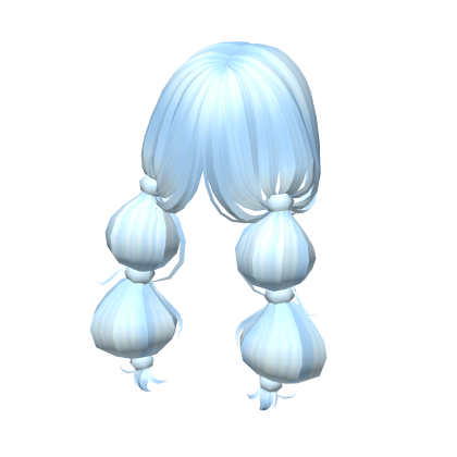 -',ৎ Loose Anime Bubble Braids in Soft Blue