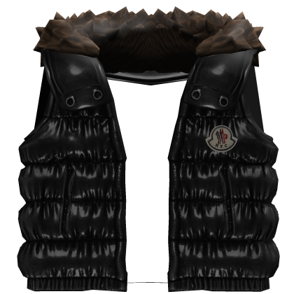 Shiny Black NYC Cleezy Fur Vest