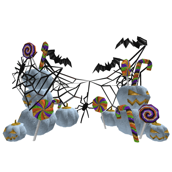Blue Halloween Pumpkin Bat Spider Black Web Candy