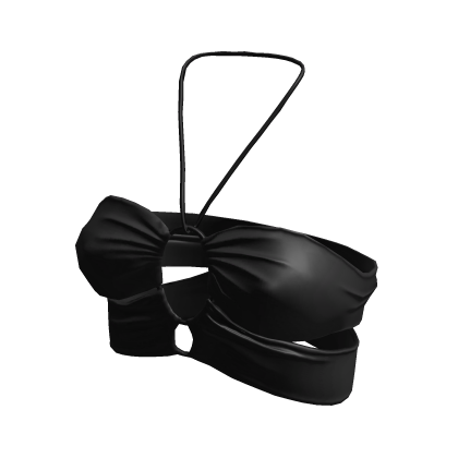 Y2K Satin Ruched Halter Top Black [JEYS] thumbnail