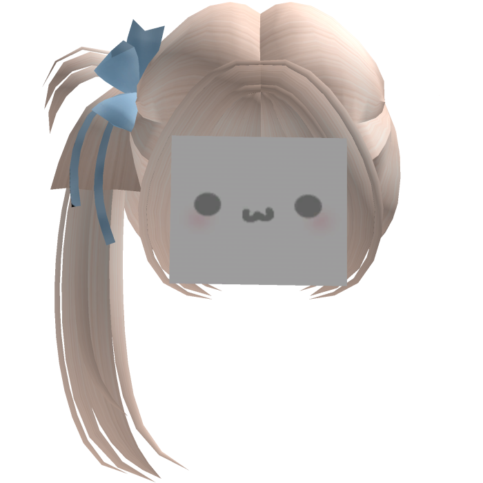 kawaii cute paper face side ponytail (blonde)