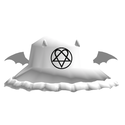 White and black Heartagram hat