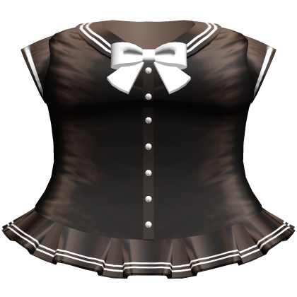 Kawaii Anime School Sailor Dress (Brown & White)