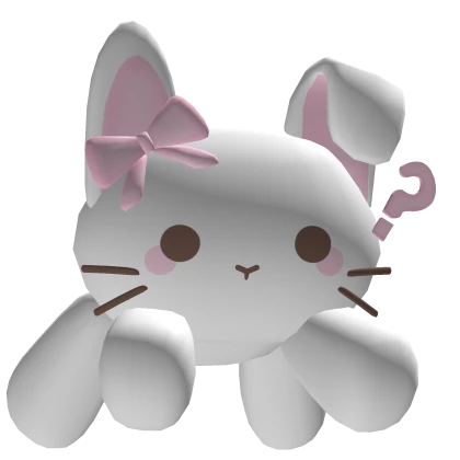 Cutecore white pastel pink confused bunny on head | Roblox