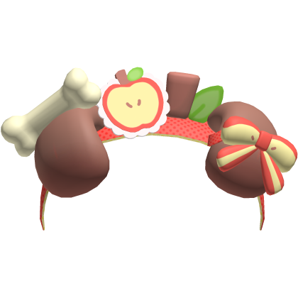 ♡ cute igari red apple puppy dog headband