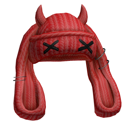 red knit bunny horn beanie Roblox item