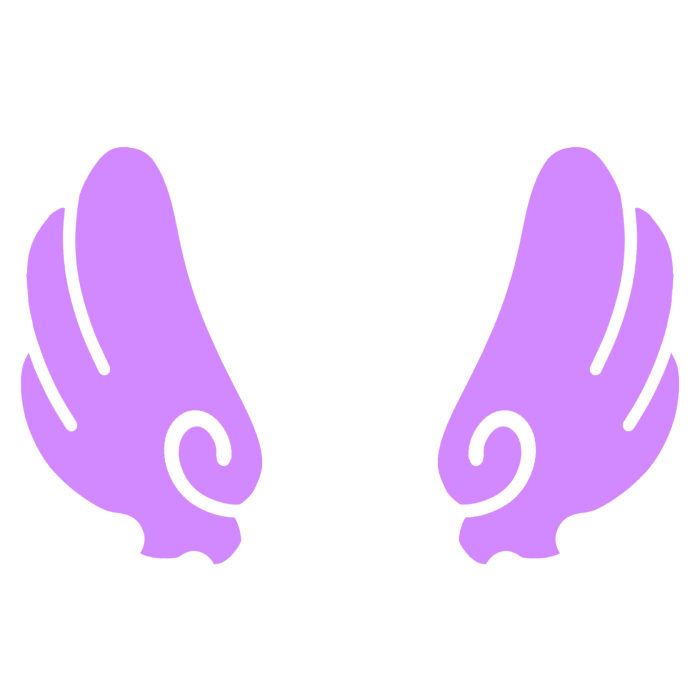♡ Cute Upward Sticker Angel Wings in Purple