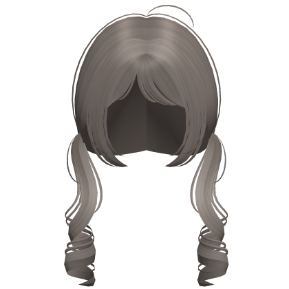 soft cutesy curly pigtails in ash Roblox item