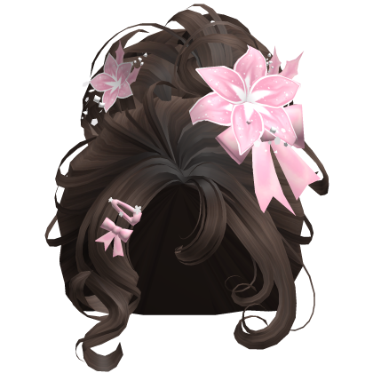 ♡ Christmas Flowery Bun Updo (Brown)